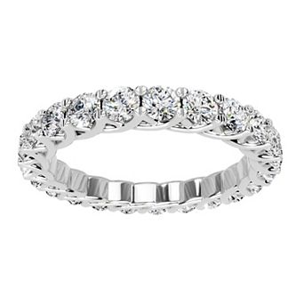 Galaxie Solaire 10k White Gold 2 Carat T.W. Lab-Grown Diamond Trellis Eternity Ring
