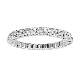 Galaxie Solaire 10k White Gold 1 Carat T.W. Lab-Grown Diamond Trellis Eternity Ring