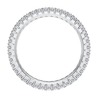 Galaxie Solaire 10k White Gold 1 Carat T.W. Lab-Grown Diamond Two-Row Eternity Ring