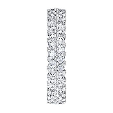 Galaxie Solaire 10k White Gold 2 Carat T.W. Lab-Grown Diamond Two-Row Eternity Ring