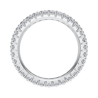 Galaxie Solaire 10k White Gold 2 Carat T.W. Lab-Grown Diamond Two-Row Eternity Ring