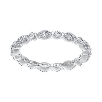 Galaxie Solaire 10k White Gold 1 Carat T.W. Lab-Grown Diamond Mixed Shapes Eternity Ring