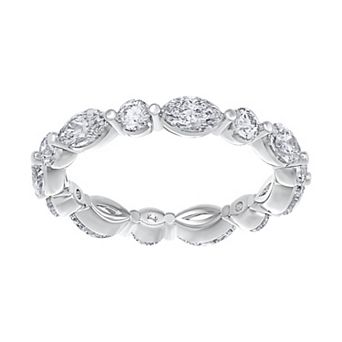 Galaxie Solaire 10k White Gold 2 Carat T.W. Lab-Grown Diamond Mixed Shapes Eternity Ring