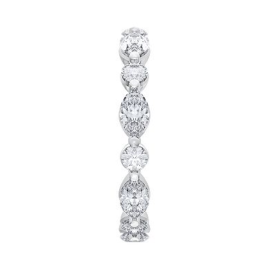 Galaxie Solaire 10k White Gold 2 Carat T.W. Lab-Grown Diamond Mixed Shapes Eternity Ring