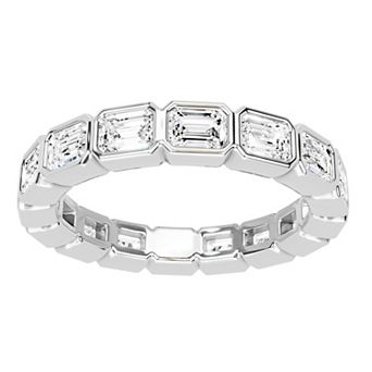 Galaxie Solaire 10k White Gold 2 Carat T.W. Lab-Grown Diamond Bezel Eternity Bands Ring