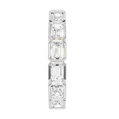 Galaxie Solaire 10k White Gold 2 Carat T.W. Lab-Grown Diamond Bezel Eternity Bands Ring