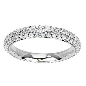 Galaxie Solaire 10k White Gold 1 Carat T.W. Lab-Grown Diamond Three-Row Eternity Ring