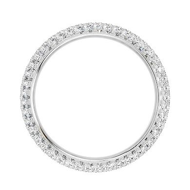 Galaxie Solaire 10k White Gold 1 Carat T.W. Lab-Grown Diamond Three-Row Eternity Ring
