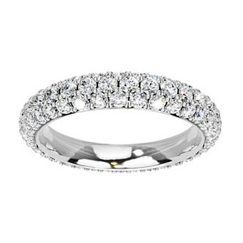 Galaxie Solaire 10k White Gold 2 Carat T.W. Lab-Grown Diamond Three-Row Eternity Ring