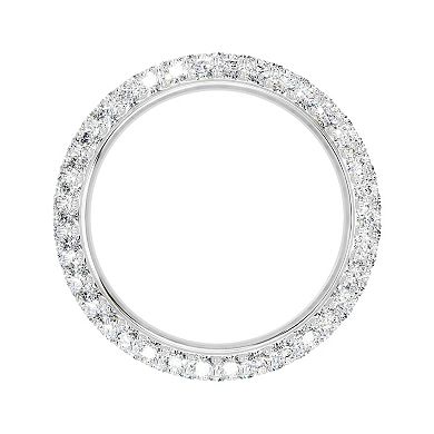 Galaxie Solaire 10k White Gold 2 Carat T.W. Lab-Grown Diamond Three-Row Eternity Ring