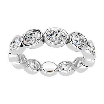 Galaxie Solaire 10k White Gold 2 Carat T.W. Lab-Grown Diamond Bezel Eternity Ring