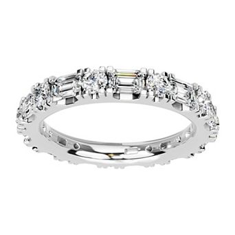 Galaxie Solaire 10k White Gold 2 Carat T.W. Lab-Grown Diamond Mixed Shapes Eternity Ring