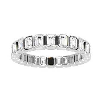 Galaxie Solaire 10k White Gold 2 Carat T.W. Lab-Grown Diamond Bezel Set Eternity Ring
