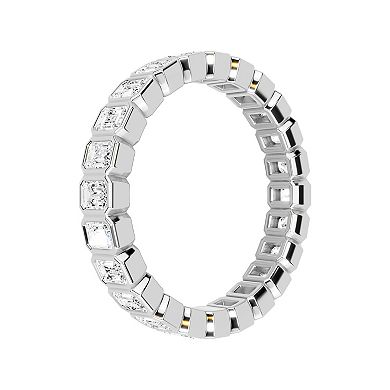 Galaxie Solaire 10k White Gold 2 Carat T.W. Lab-Grown Diamond Bezel Set Eternity Ring
