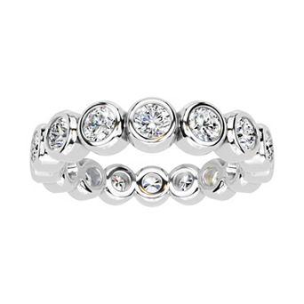 Galaxie Solaire 10k White Gold 2 Carat T.W. Lab-Grown Diamond Bezel Set Eternity Bands Ring