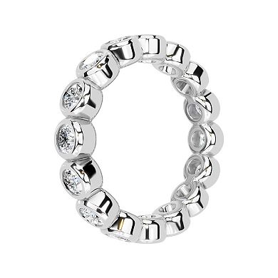 Galaxie Solaire 10k White Gold 2 Carat T.W. Lab-Grown Diamond Bezel Set Eternity Bands Ring