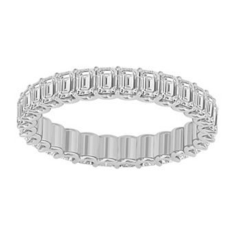 Galaxie Solaire 10k White Gold 2 Carat T.W. Lab-Grown Diamond U-Shaped Eternity Ring