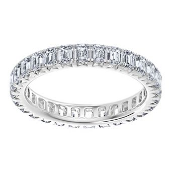 Galaxie Solaire 10k White Gold 2 Carat T.W. Lab-Grown Diamond French Pave Eternity Bands Ring