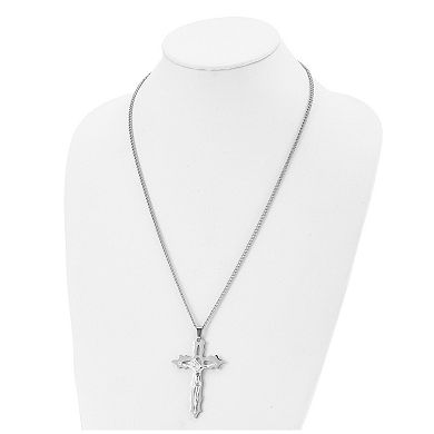 Men's Kristen Kesho Stainless Steel Cutout Crucifix Pendant Necklace