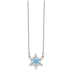 Dazzlingrock Snowflake Diamond Pendant - 0.15 Carat White Diamonds In Sterling Silver With Chain