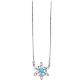 Kristen Kesho Sterling Silver Crystal Snowflake Necklace