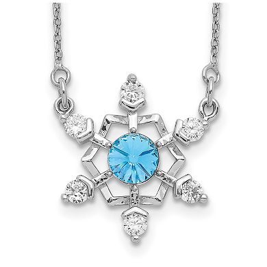 Kristen Kesho Sterling Silver Crystal Snowflake Necklace