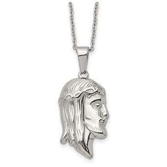 Men's Kristen Kesho Stainless Steel Jesus Silhouette Pendant Necklace