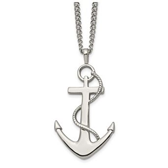 Men's Kristen Kesho Stainless Steel Anchor Pendant Necklace