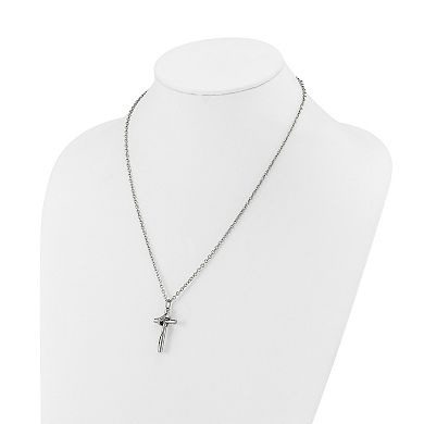 Kristen Kesho Stainless Steel Cross with Movable Ring Pendant Necklace