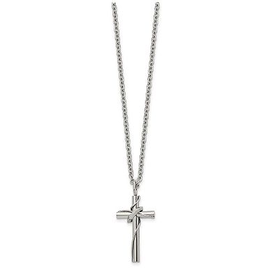 Kristen Kesho Stainless Steel Cross with Movable Ring Pendant Necklace