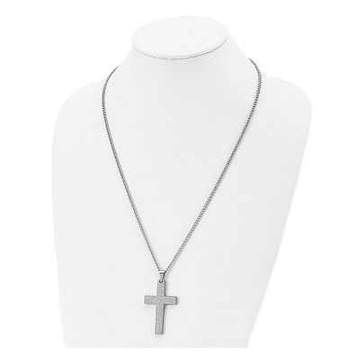 Men's Kristen Kesho Stainless Steel Lord’s Prayer Cross Pendant Necklace