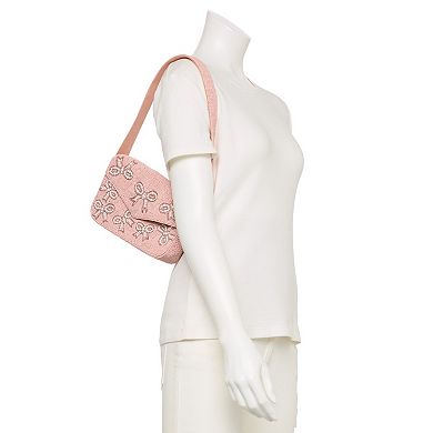 LC Lauren Conrad Beaded Flap Shoulder Bag