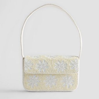 LC Lauren Conrad Beaded Flap Shoulder Bag
