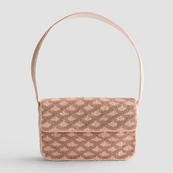 LC Lauren Conrad Beaded Flap Shoulder Bag