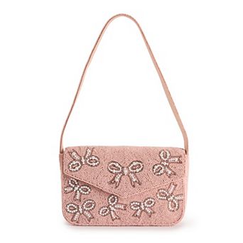 LC Lauren Conrad Beaded Flap Shoulder Bag