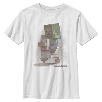 Boys 8-20 Minecraft Movie Chicken Jockey Sketch Graphic Tee