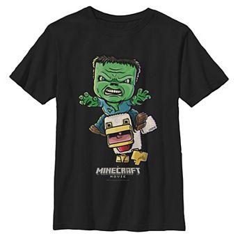 Boys 8-20 Minecraft Movie Chicken Jockey Ready To Attack Graphic Tee
