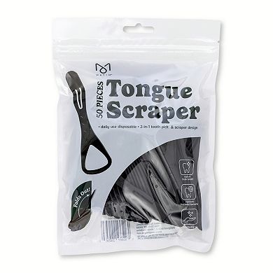 Core Bamboo Disposable Plastic Tongue Scrapers 50-pk.