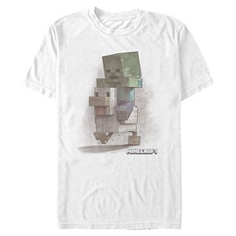 Men's Minecraft Movie Chicken Jockey Sketch Graphic Tee