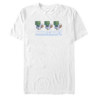 Men's Minecraft Movie Chicken Jockey Lineup Graphic Tee