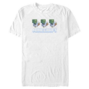 Men's Minecraft Movie Chicken Jockey Lineup Graphic Tee