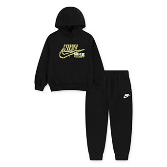 Boys 4-7 Nike Fleece Neon Logo Pullover Hoodie & Pants 2 pc Set