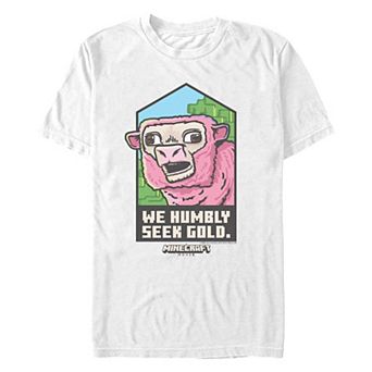 Men's Minecraft Movie We Humbly Seek Gold Graphic Tee