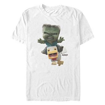 Big & Tall Minecraft Movie Chicken Jockey Attack Graphic Tee