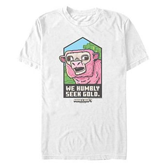 Big & Tall Minecraft Movie We Humbly Seek Gold Graphic Tee