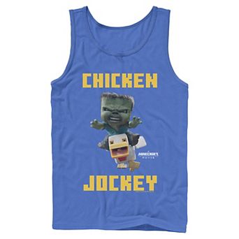 Men's Minecraft Movie Chicken Jockey Poster Graphic Tank Top