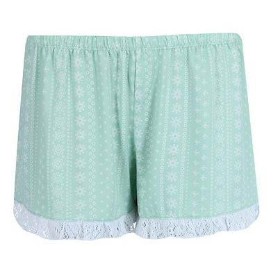 PJ Couture Women's Sleeveless Lacy Matching Short Set