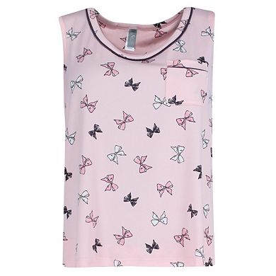 PJ Couture Women's Sleeveless Matching Capri Pajama Set