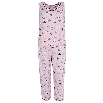 PJ Couture Women's Sleeveless Matching Capri Pajama Set