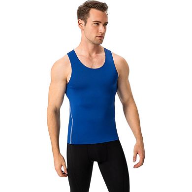 Mens Compression Tank Top with Scoop Neck Design and Slimming Body Shaper Fit